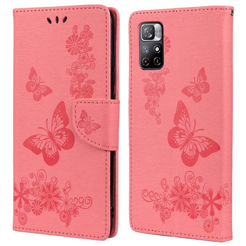 Folio Cover Poco M4 Pro 5G Splendide Farfalle Cinturino