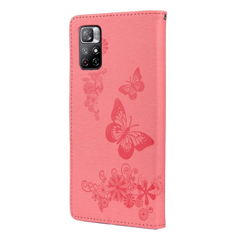 Folio Cover Poco M4 Pro 5G Splendide Farfalle Cinturino