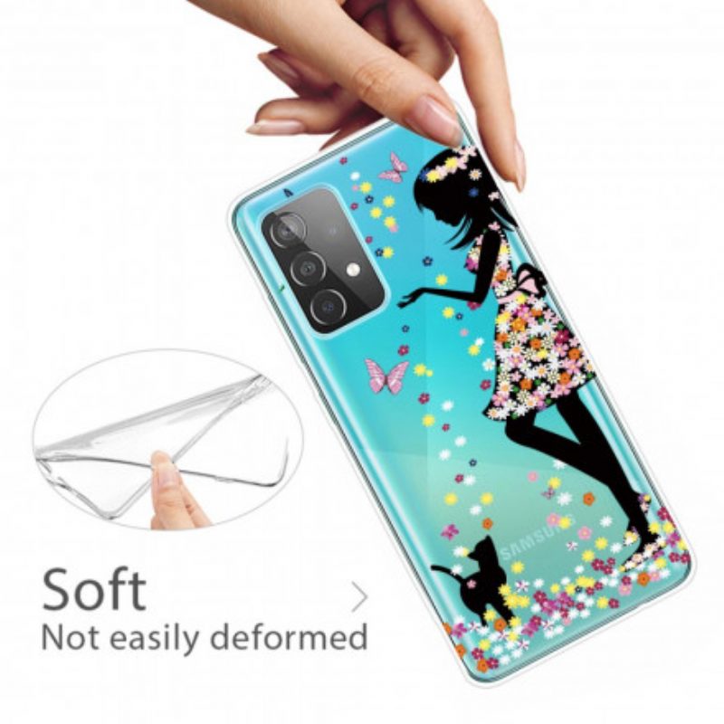 Cover Samsung Galaxy A52 4G / A52 5G / A52s 5G Bella Testa Di Fiore