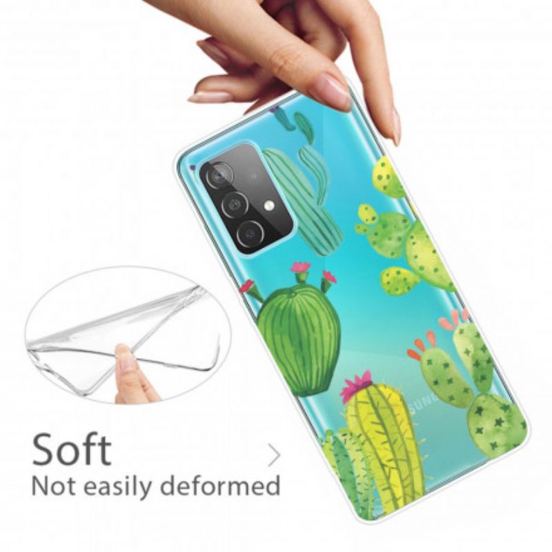 Cover Samsung Galaxy A52 4G / A52 5G / A52s 5G Cactus Dell'acquerello