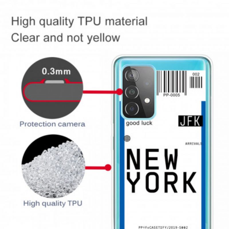 Cover Samsung Galaxy A52 4G / A52 5G / A52s 5G Carta D'imbarco Per New York