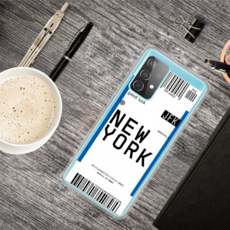 Cover Samsung Galaxy A52 4G / A52 5G / A52s 5G Carta D'imbarco Per New York