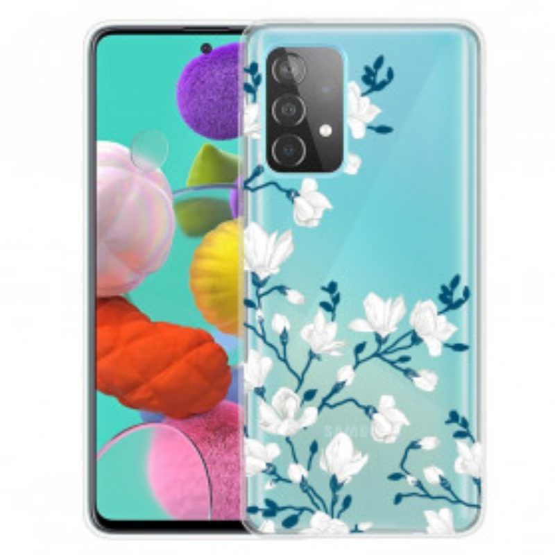 Cover Samsung Galaxy A52 4G / A52 5G / A52s 5G Fiori Bianchi