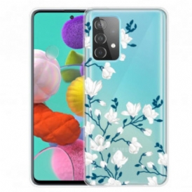 Cover Samsung Galaxy A52 4G / A52 5G / A52s 5G Fiori Bianchi