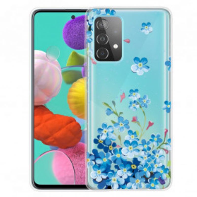 Cover Samsung Galaxy A52 4G / A52 5G / A52s 5G Fiori Blu