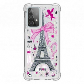 Cover Samsung Galaxy A52 4G / A52 5G / A52s 5G Le Paillettes Della Torre Eiffel