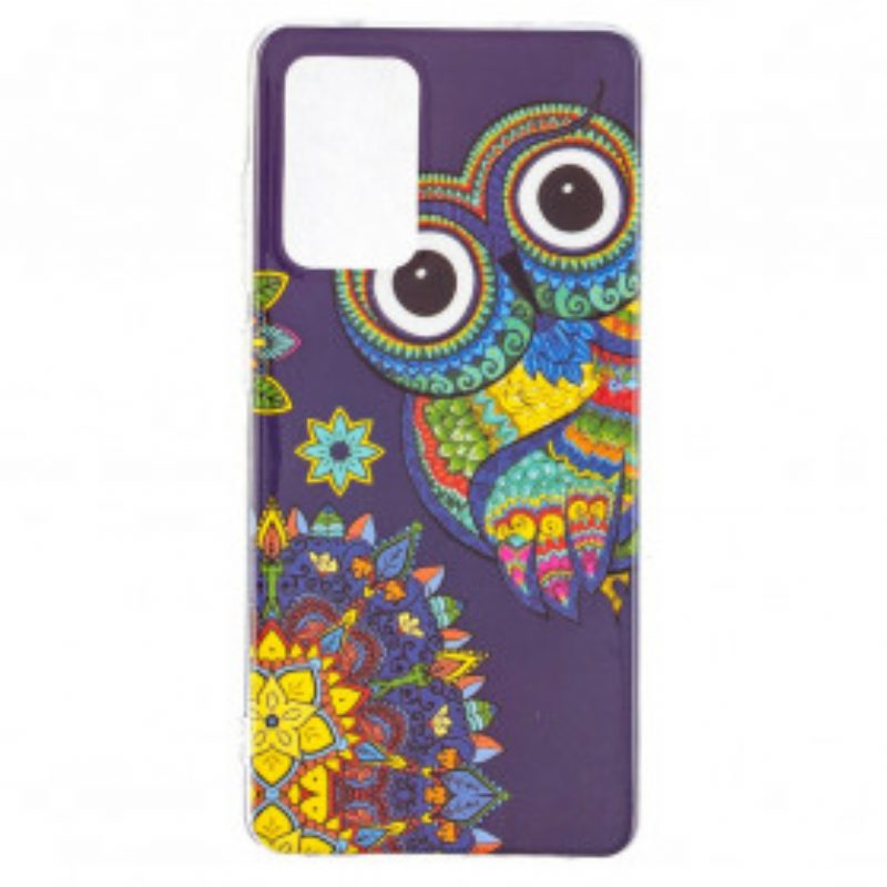 Cover Samsung Galaxy A52 4G / A52 5G / A52s 5G Mandala Gufo Fluorescente