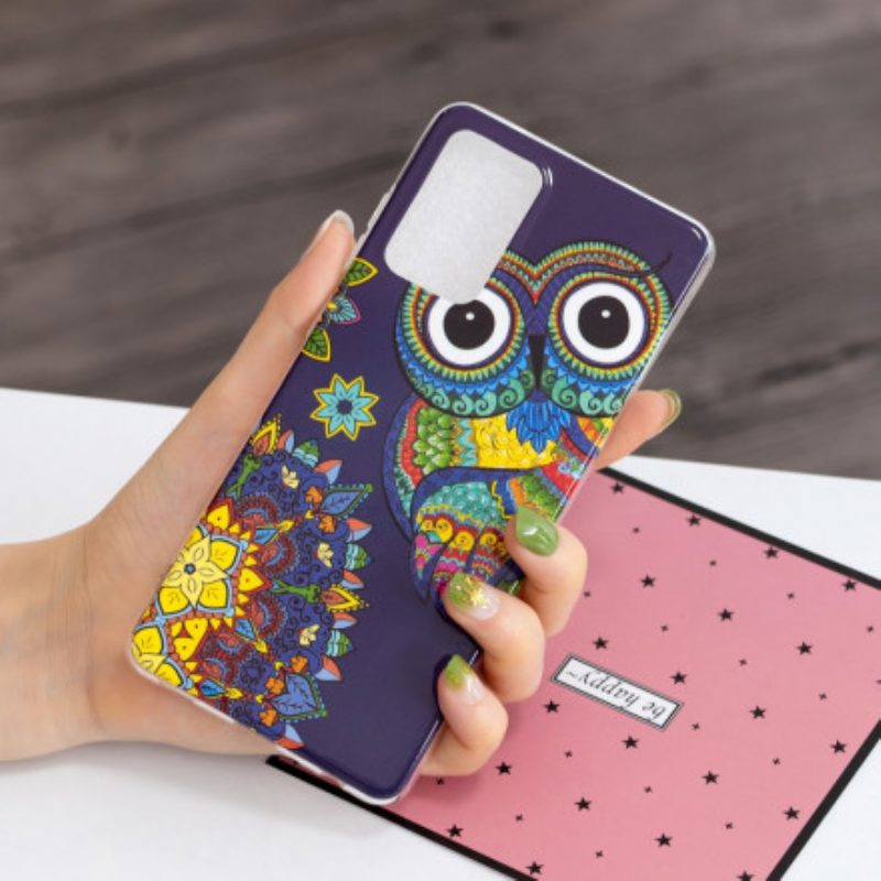 Cover Samsung Galaxy A52 4G / A52 5G / A52s 5G Mandala Gufo Fluorescente