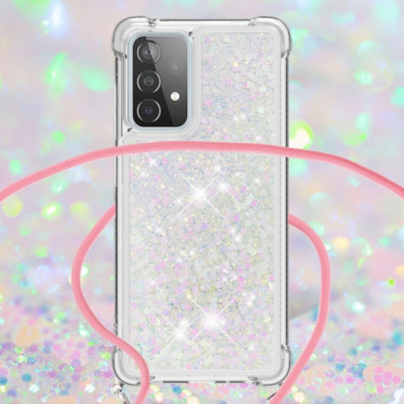 Cover Samsung Galaxy A52 4G / A52 5G / A52s 5G Paillettes Con Coulisse