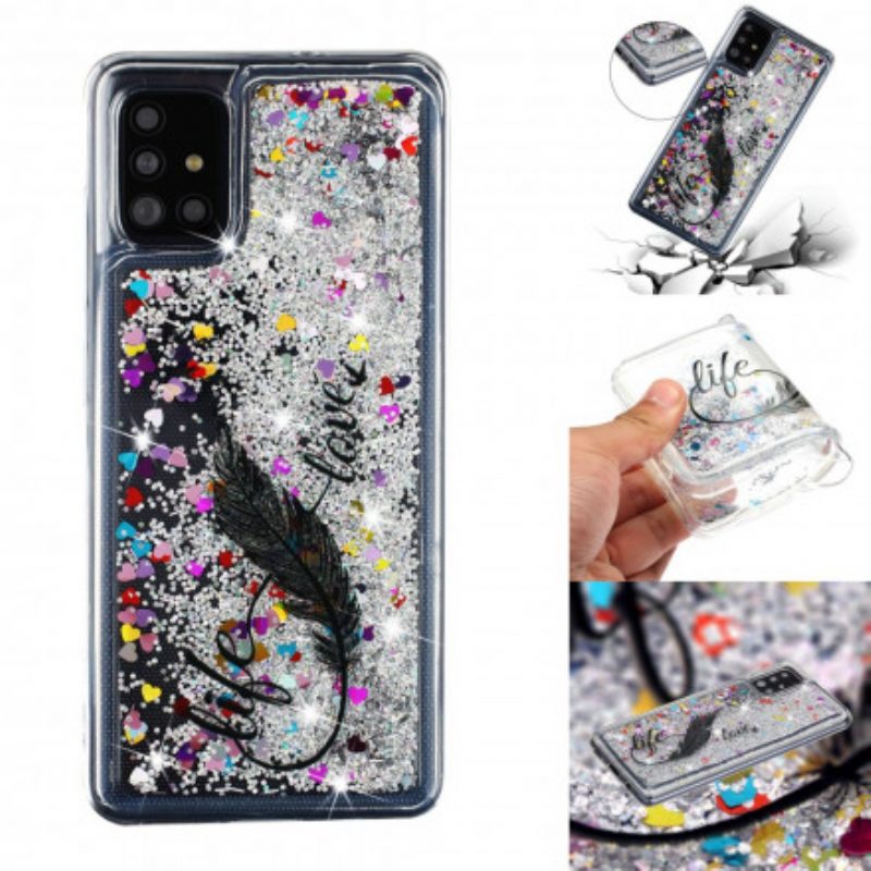 Cover Samsung Galaxy A52 4G / A52 5G / A52s 5G Paillettes Life & Love