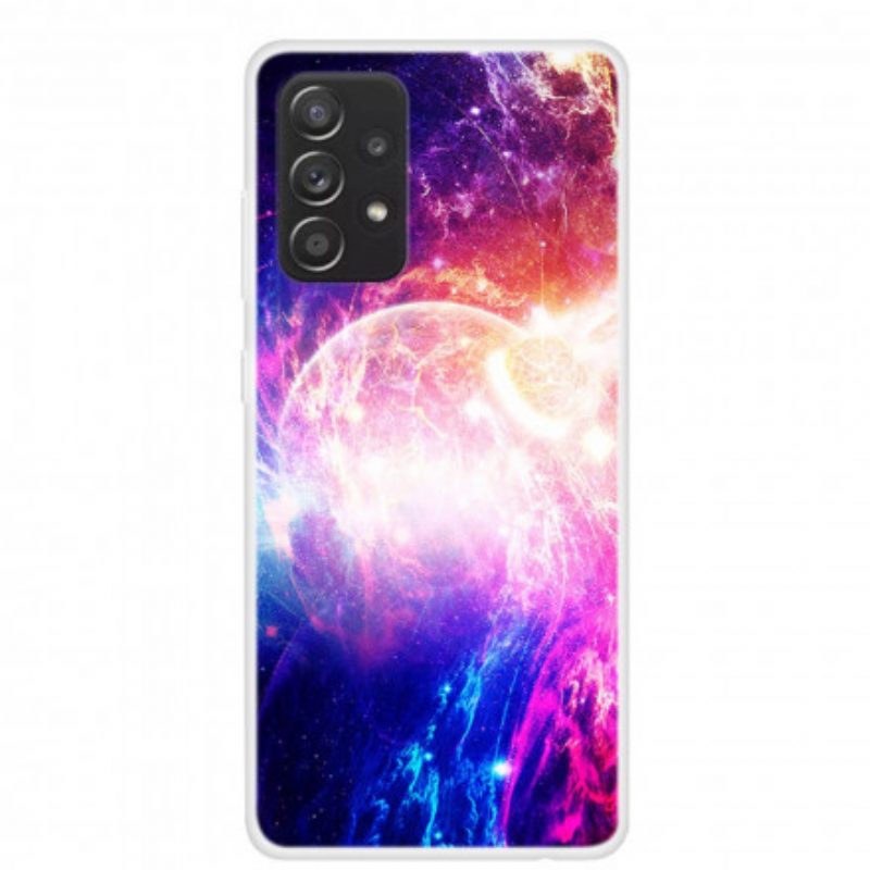 Cover Samsung Galaxy A52 4G / A52 5G / A52s 5G Pianeti In Silicone In Fiamme