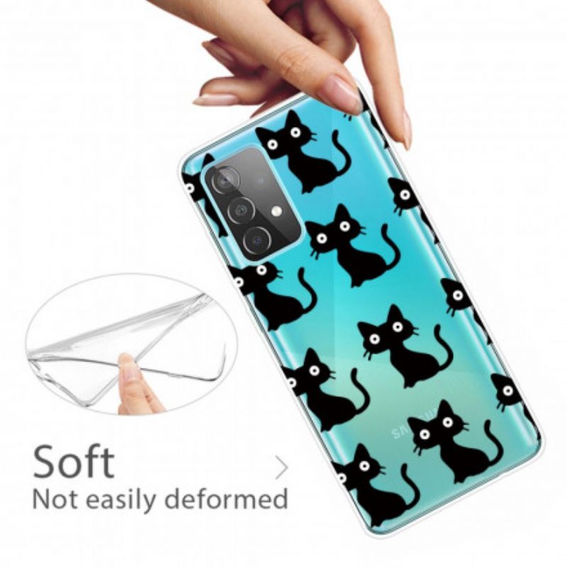 Cover Samsung Galaxy A52 4G / A52 5G / A52s 5G Più Gatti Neri