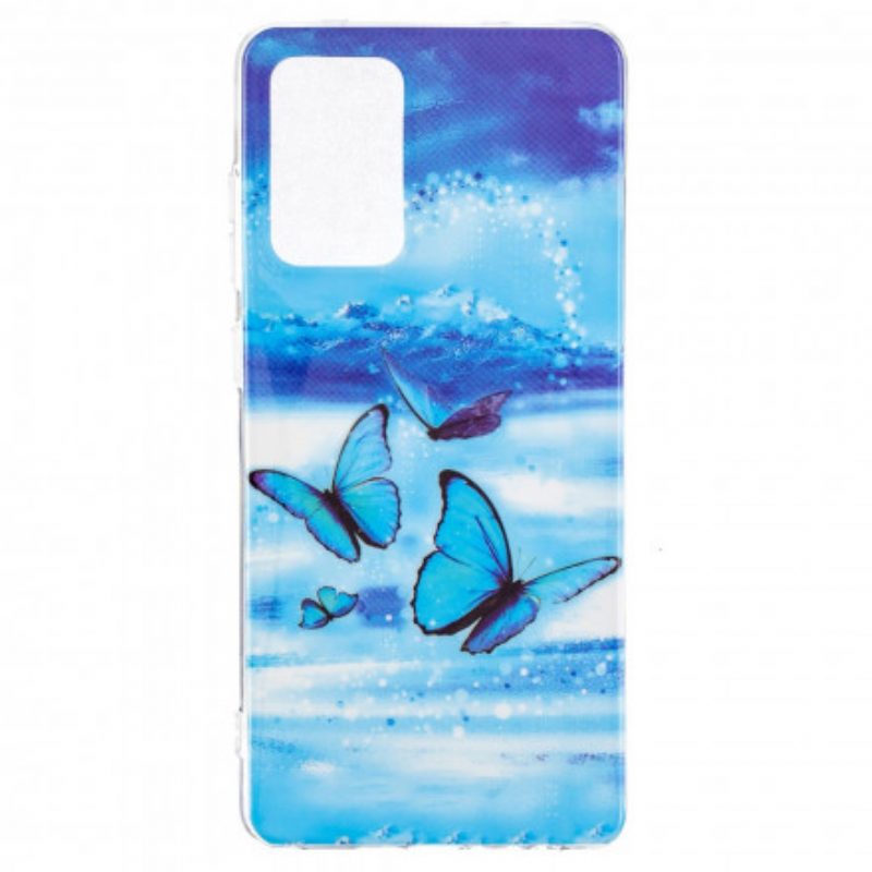 Cover Samsung Galaxy A52 4G / A52 5G / A52s 5G Serie Di Farfalle Fluorescenti