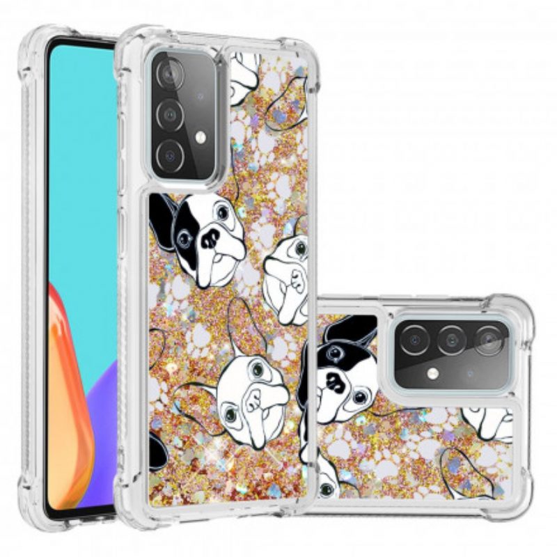 Cover Samsung Galaxy A52 4G / A52 5G / A52s 5G Signor Cane Paillettes