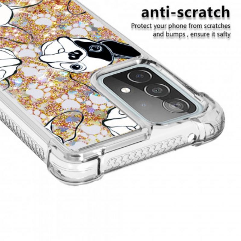 Cover Samsung Galaxy A52 4G / A52 5G / A52s 5G Signor Cane Paillettes