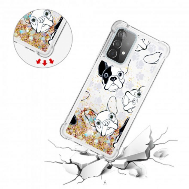 Cover Samsung Galaxy A52 4G / A52 5G / A52s 5G Signor Cane Paillettes