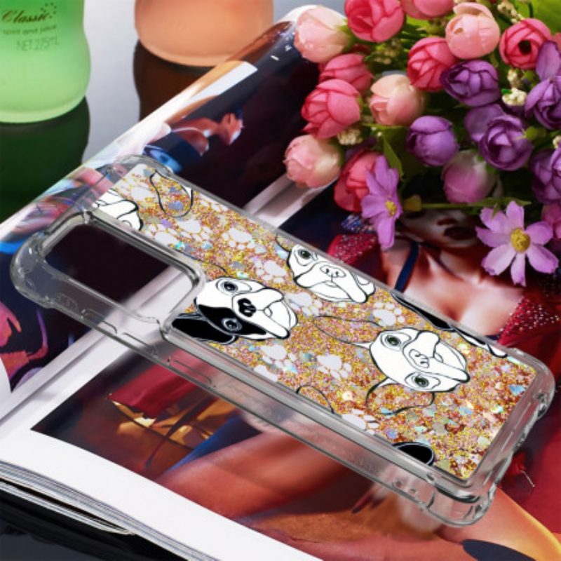 Cover Samsung Galaxy A52 4G / A52 5G / A52s 5G Signor Cane Paillettes