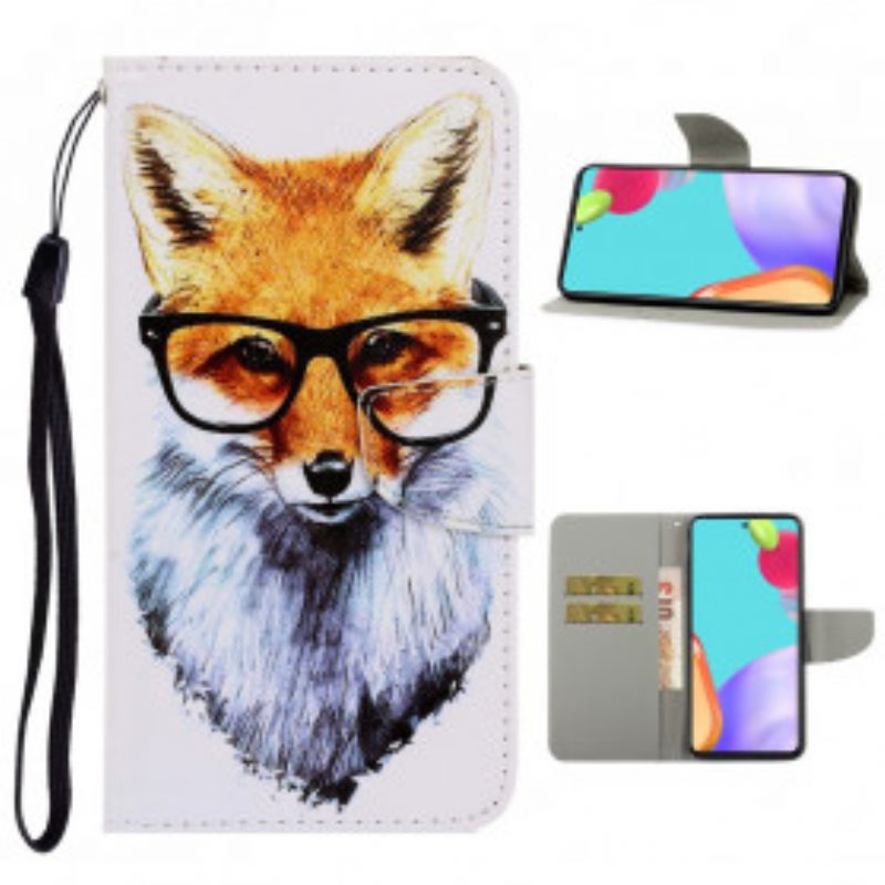 Custodia in pelle Samsung Galaxy A52 4G / A52 5G / A52s 5G Brainy Fox Con Cinturino