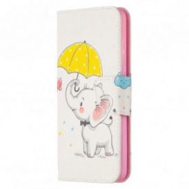 Custodia in pelle Samsung Galaxy A52 4G / A52 5G / A52s 5G Cucciolo Di Elefante