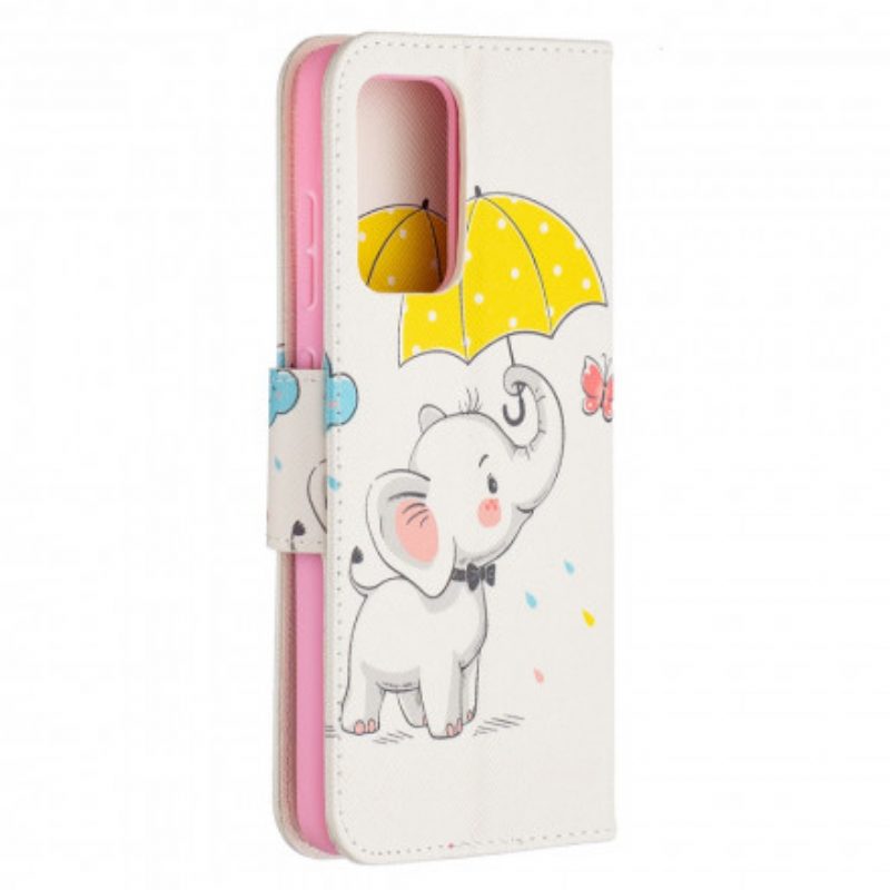 Custodia in pelle Samsung Galaxy A52 4G / A52 5G / A52s 5G Cucciolo Di Elefante