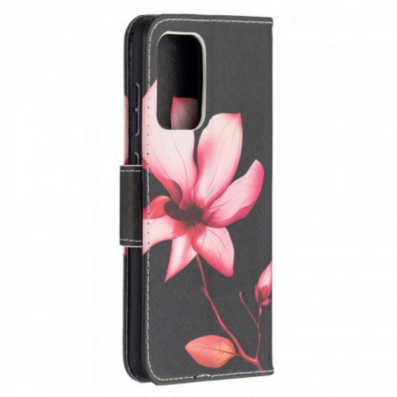 Custodia in pelle Samsung Galaxy A52 4G / A52 5G / A52s 5G Fiore Rosa