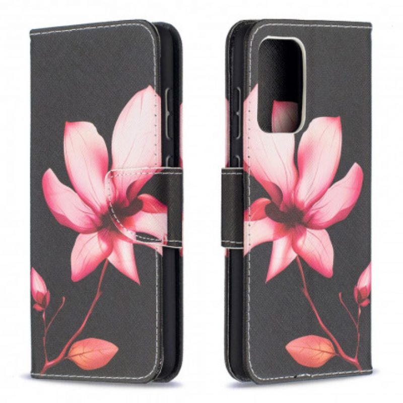 Custodia in pelle Samsung Galaxy A52 4G / A52 5G / A52s 5G Fiore Rosa