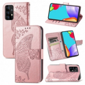 Custodia in pelle Samsung Galaxy A52 4G / A52 5G / A52s 5G Mezze Farfalle