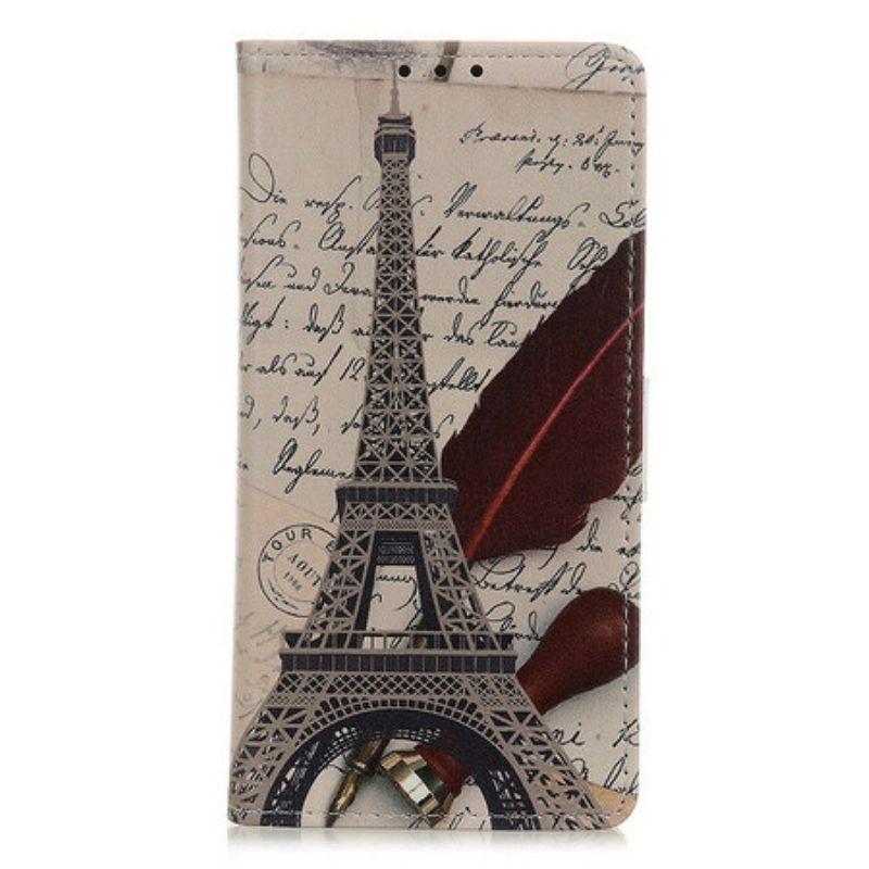 Custodia in pelle Samsung Galaxy A52 4G / A52 5G / A52s 5G Torre Eiffel Del Poeta