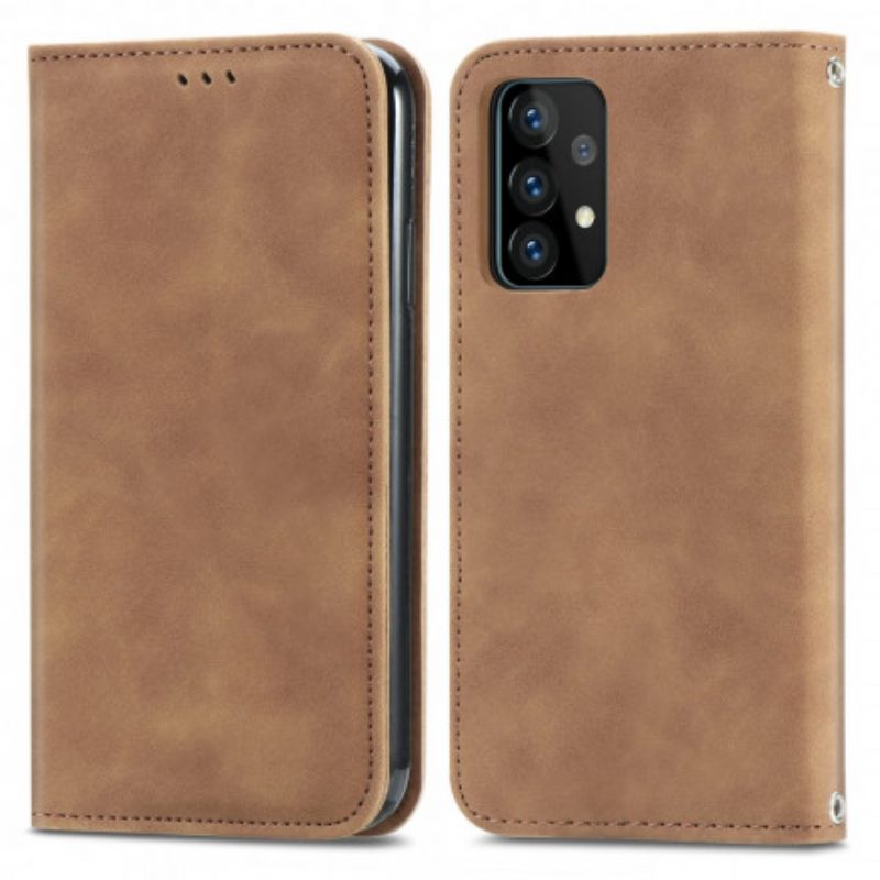 Folio Cover Samsung Galaxy A52 4G / A52 5G / A52s 5G Custodia in pelle Elegante Effetto Pelle