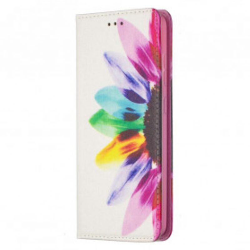 Folio Cover Samsung Galaxy A52 4G / A52 5G / A52s 5G Custodia in pelle Fiore Dell'acquerello