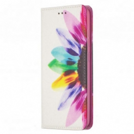 Folio Cover Samsung Galaxy A52 4G / A52 5G / A52s 5G Custodia in pelle Fiore Dell'acquerello