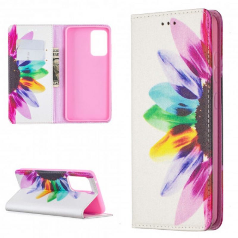 Folio Cover Samsung Galaxy A52 4G / A52 5G / A52s 5G Custodia in pelle Fiore Dell'acquerello