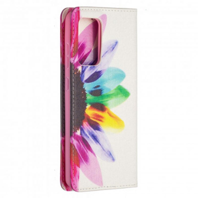 Folio Cover Samsung Galaxy A52 4G / A52 5G / A52s 5G Custodia in pelle Fiore Dell'acquerello