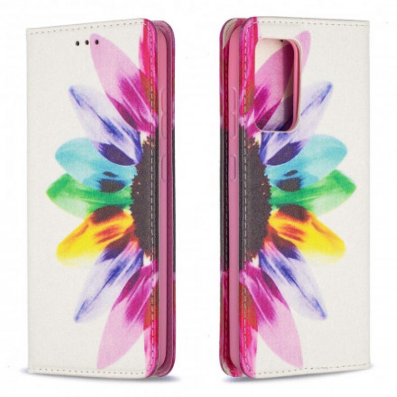 Folio Cover Samsung Galaxy A52 4G / A52 5G / A52s 5G Custodia in pelle Fiore Dell'acquerello