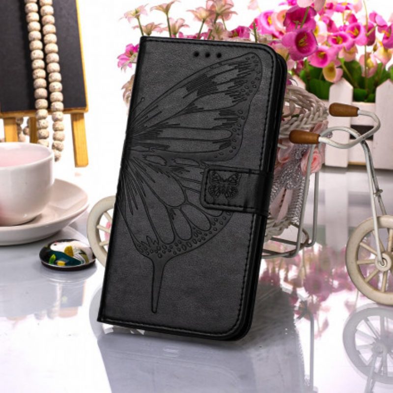 Folio Cover Samsung Galaxy A52 4G / A52 5G / A52s 5G Design A Farfalla Con Cordino