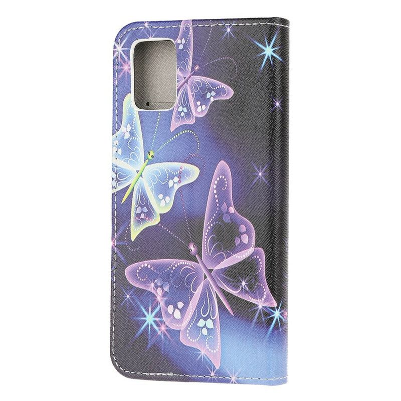 Folio Cover Samsung Galaxy A52 4G / A52 5G / A52s 5G Farfalle Al Neon