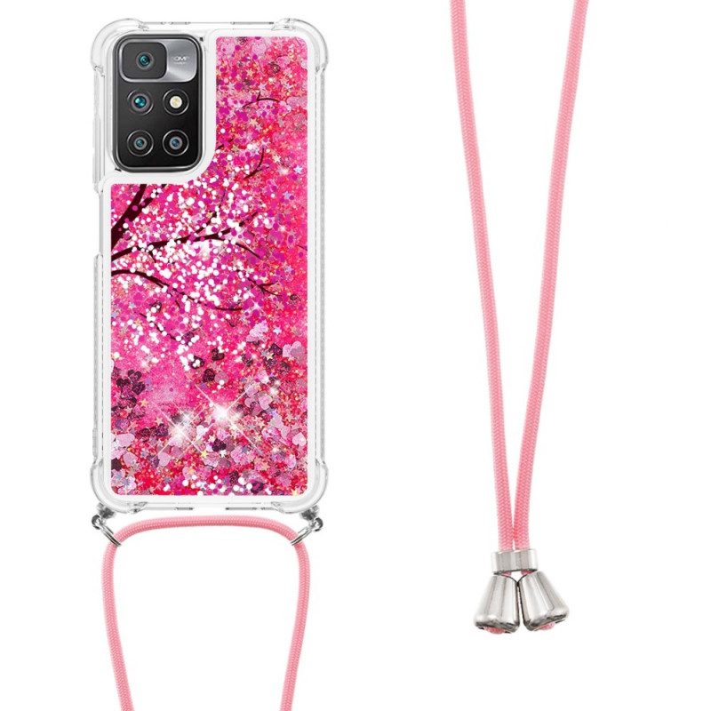 Cover Xiaomi Redmi 10 Albero Con Coulisse Di Paillettes