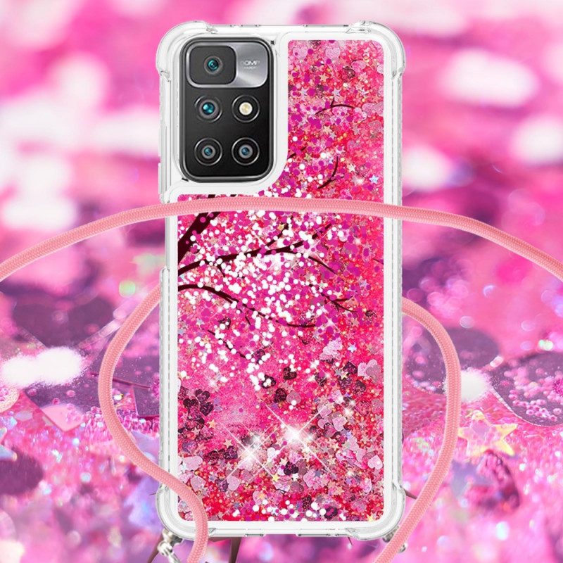 Cover Xiaomi Redmi 10 Albero Con Coulisse Di Paillettes