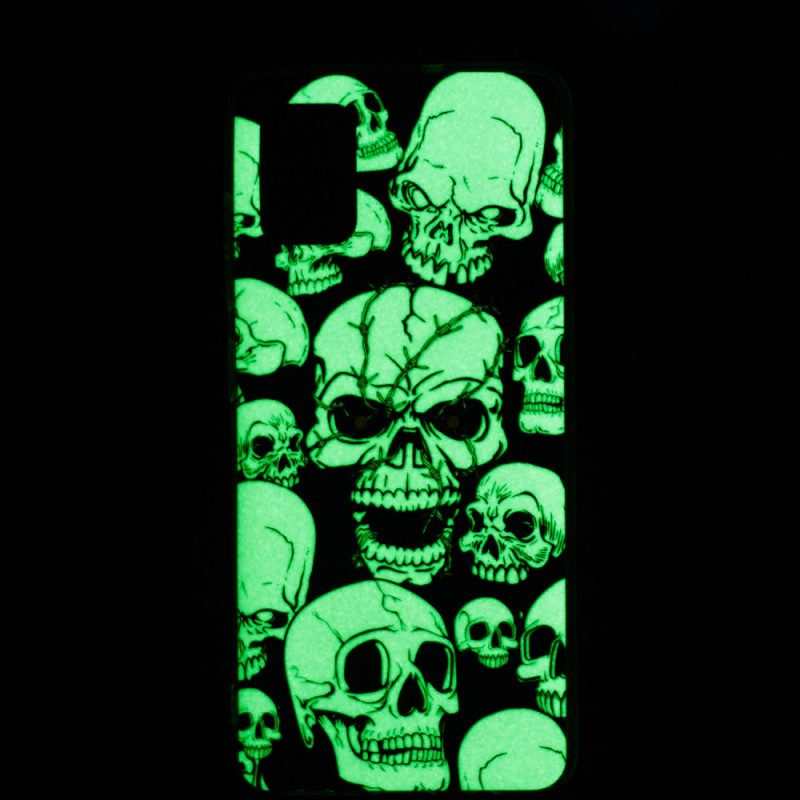 Cover Xiaomi Redmi 10 Attenzione Teschi Fluorescenti