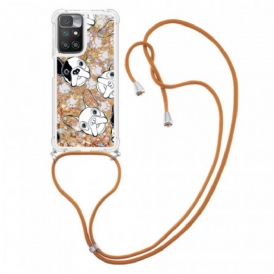 Cover Xiaomi Redmi 10 Cani Con Coulisse Di Paillettes