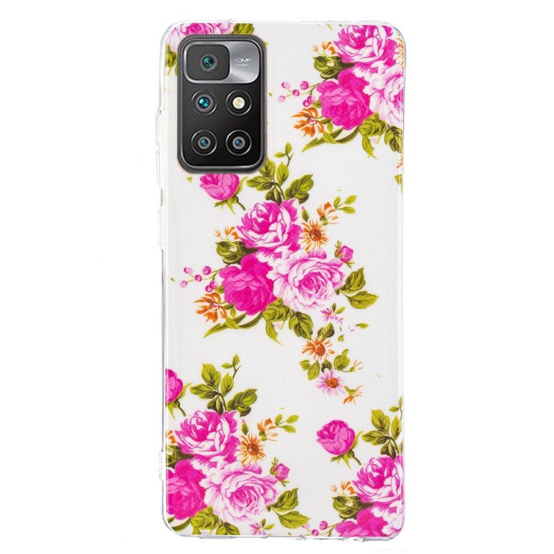 Cover Xiaomi Redmi 10 Fiori Liberty Fluorescenti