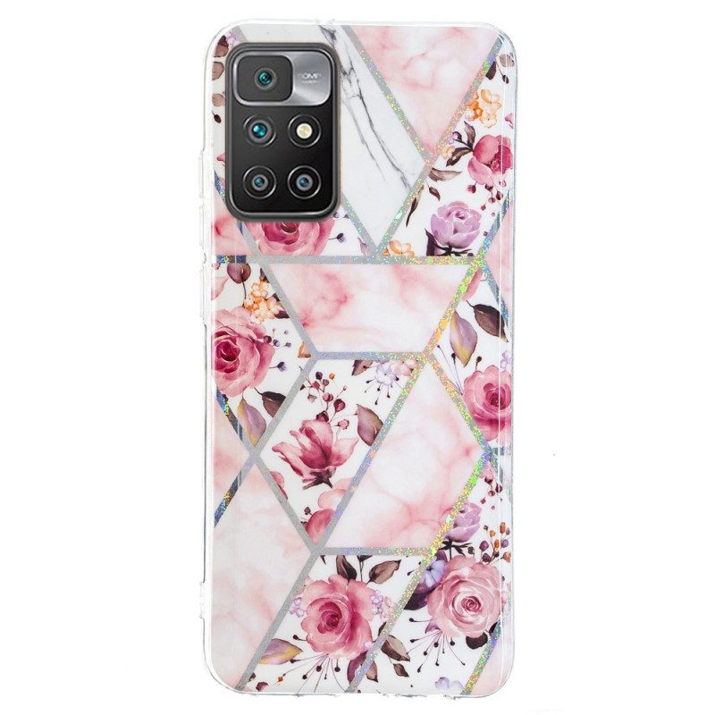 Cover Xiaomi Redmi 10 Fiori Marmorizzati