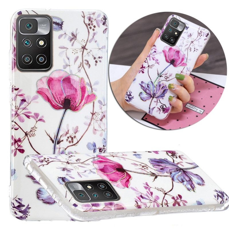 Cover Xiaomi Redmi 10 Fiori Marmorizzati