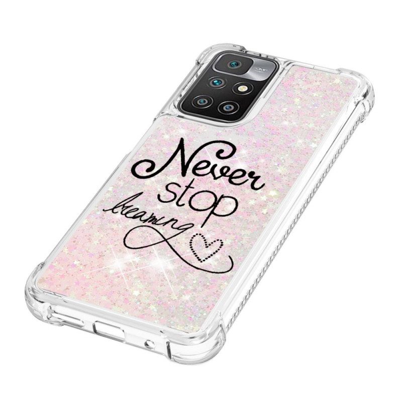 Cover Xiaomi Redmi 10 Non Smettere Mai Di Sognare Glitter