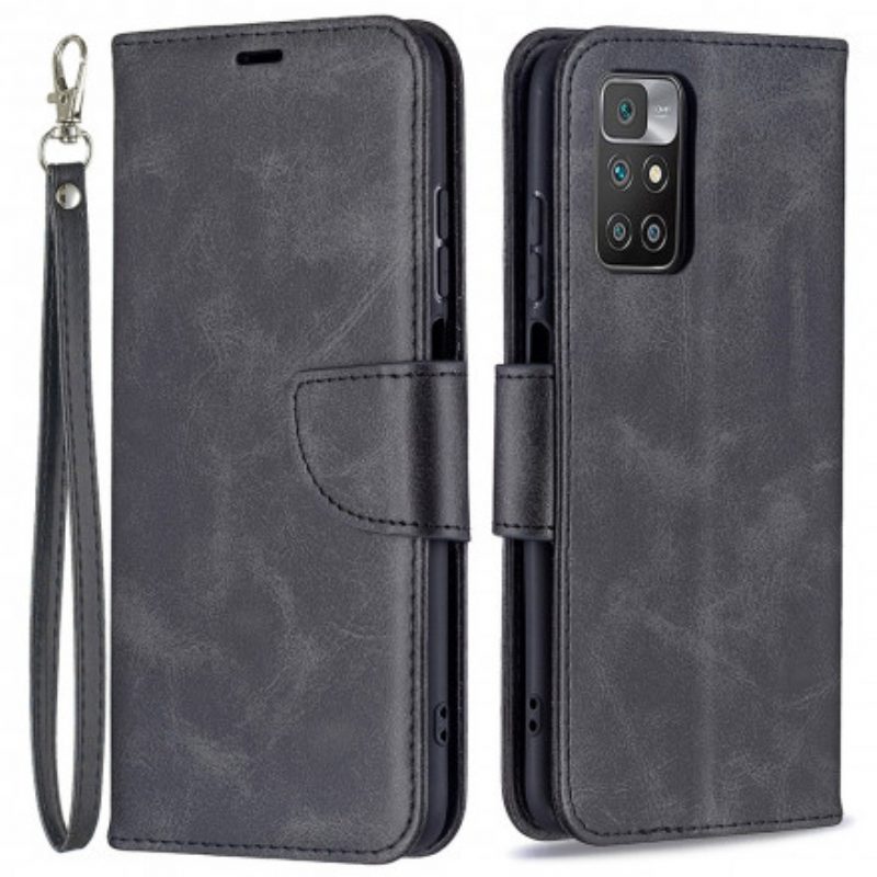 Custodia A Portafoglio Xiaomi Redmi 10 Folio Cover Lembo Liscio Obliquo