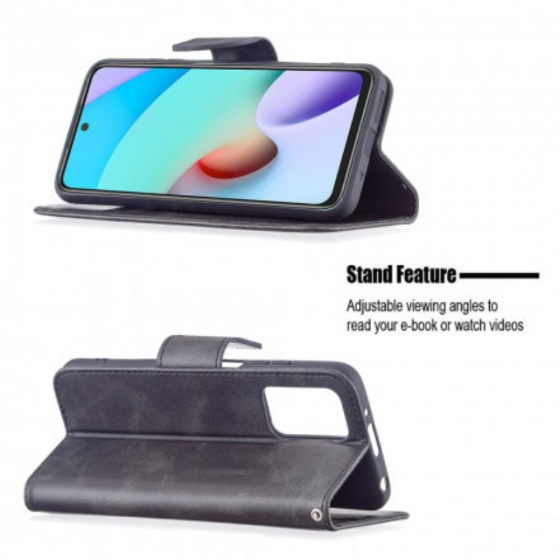 Custodia A Portafoglio Xiaomi Redmi 10 Folio Cover Lembo Liscio Obliquo