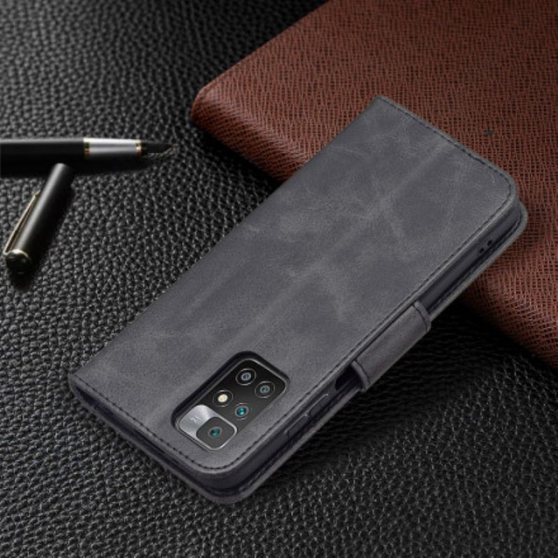 Custodia A Portafoglio Xiaomi Redmi 10 Folio Cover Lembo Liscio Obliquo