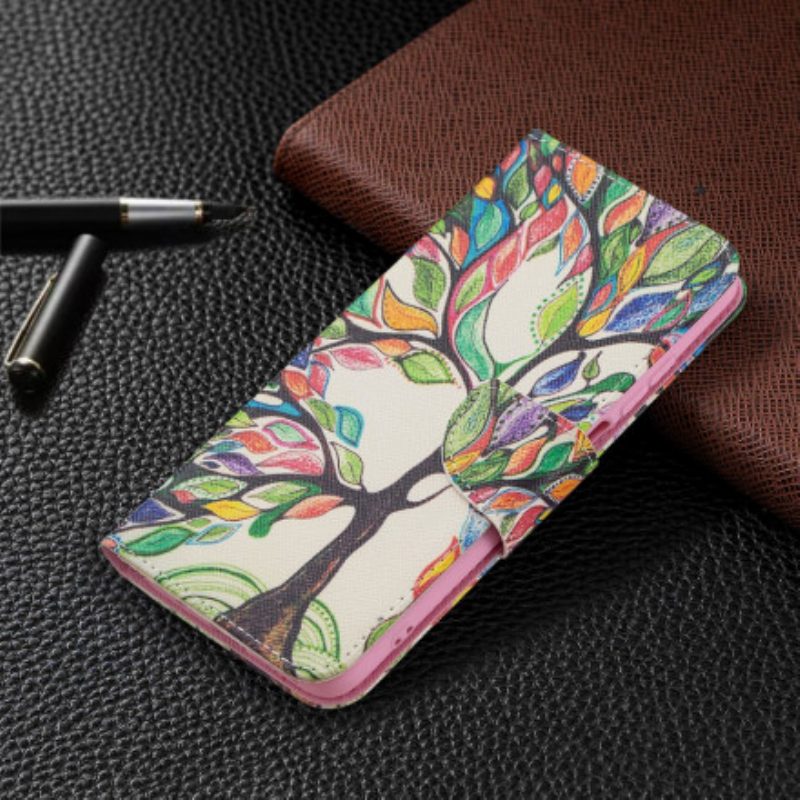 Custodia in pelle Xiaomi Redmi 10 Albero Colorato