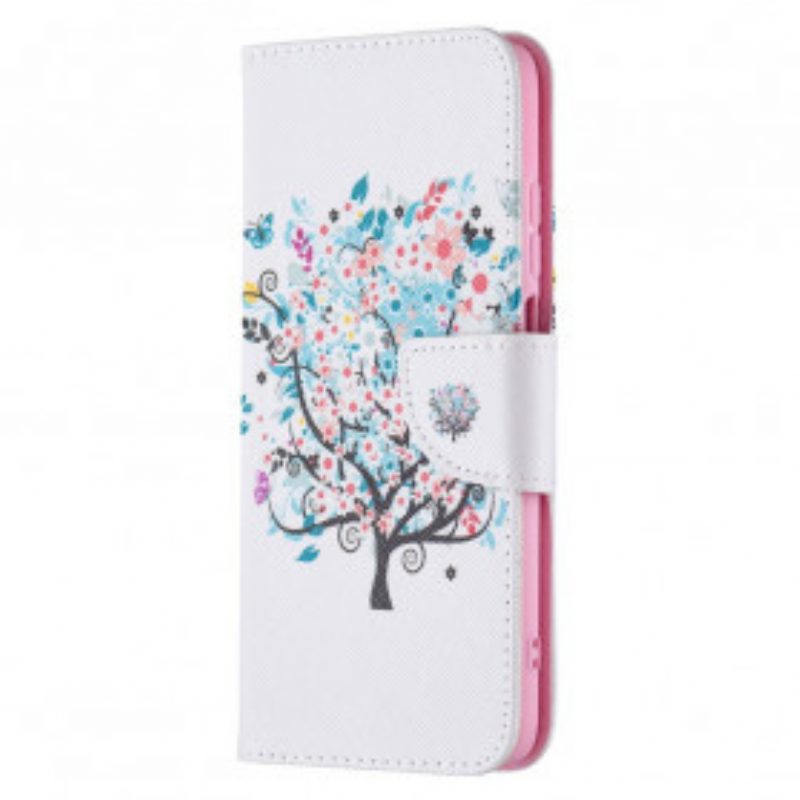 Custodia in pelle Xiaomi Redmi 10 Albero Fiorito