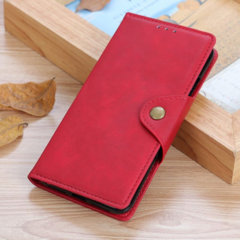 Custodia in pelle Xiaomi Redmi 10 Bottone In Ecopelle